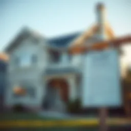 A detailed view of a house with a tax notice posted