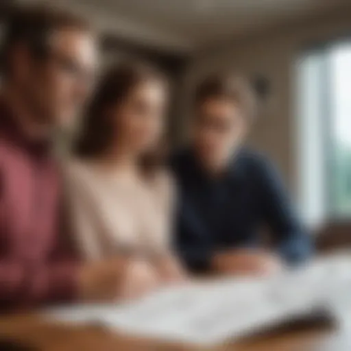 A thoughtful couple reviewing financial documents related to home purchasing.