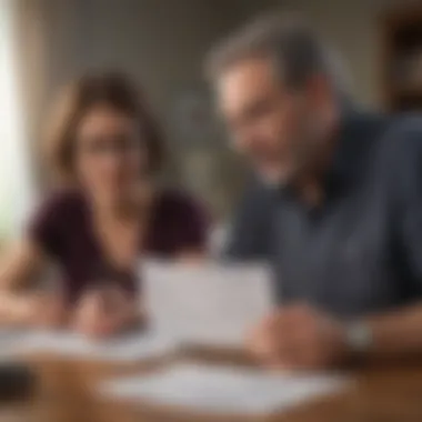 Professional couple reviewing documents for benefit transition