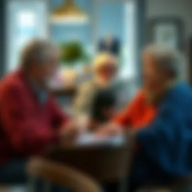 Community Financial Planning in New Hampshire Residents discussing financial planning in a community setting