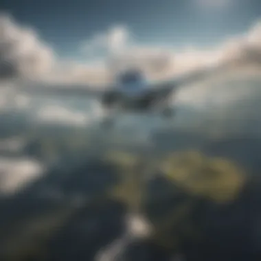 Pilot navigating the skies in a single-engine airplane