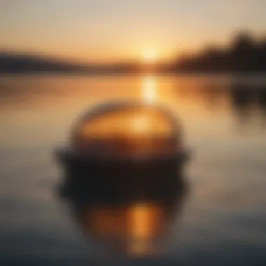 Golden hour reflection on calm waters, symbolizing life's journey