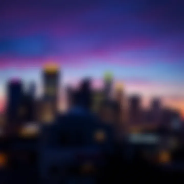 Austin Skyline at Dusk Vibrant Austin skyline featuring modern architecture