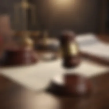 Legal documents and a gavel symbolizing legal compliance