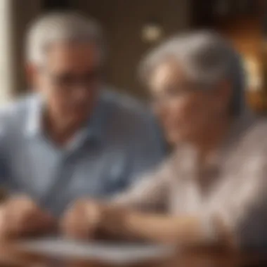 Senior couple discussing retirement planning