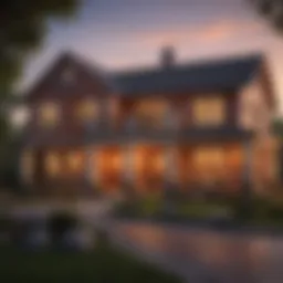 Elegant Home Exterior During Sunset