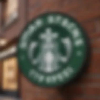 Starbucks logo on building exterior