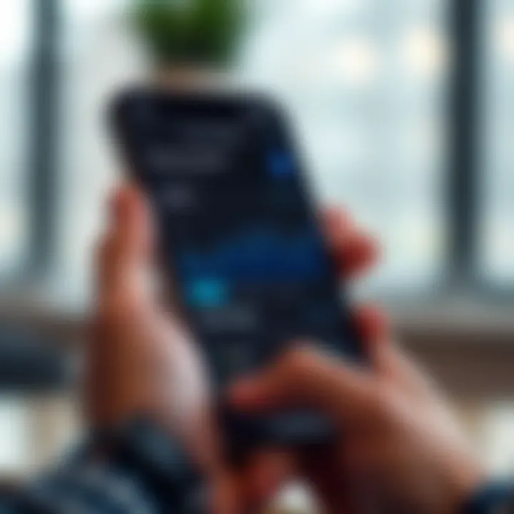 A close-up view of a smartphone displaying a finance tracking app