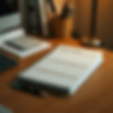 A minimalist budgeting planner on a wooden desk