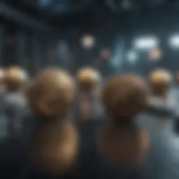 A futuristic representation of blockchain technology