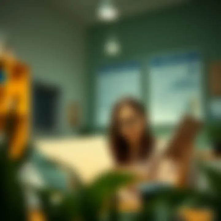 Navigating Loan Options Illustration of a student reviewing loan options and making decisions