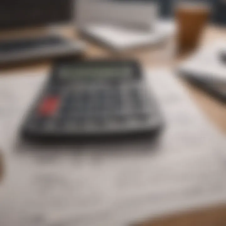 Tax forms and calculator on a desk