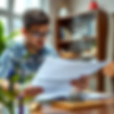 Home buyer reviewing cost estimates