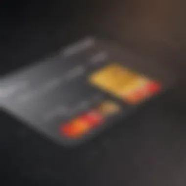 A close-up view of a secured credit card showcasing its unique features