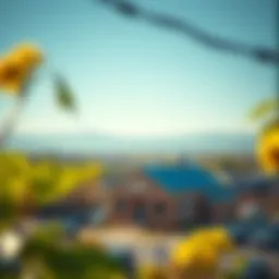 Aerial view of a local bank nestled in a community
