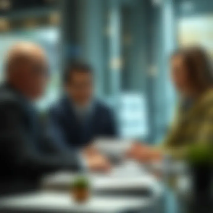 Investment Planning Consultation A financial advisor consulting with clients on investment strategies