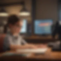 Illustration depicting a young child learning about stocks