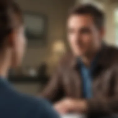 A close-up of a homebuyer discussing options with a financial advisor