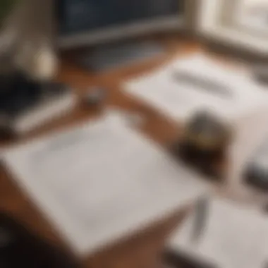 An organized desk displaying retirement plans and investment documents.