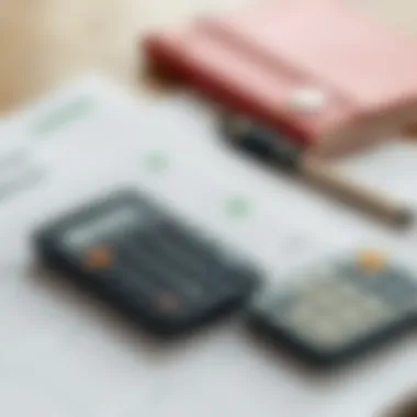 A planner and calculator symbolizing financial planning post-divorce