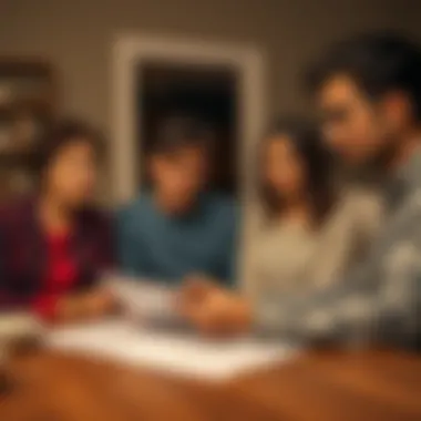 A family discussing financial plans at home