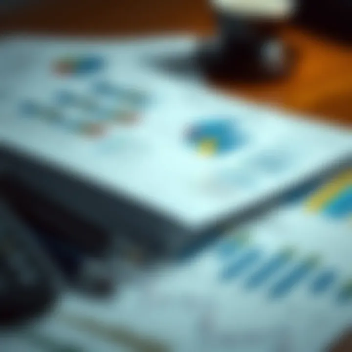 Financial Documents and Market Analysis Close-up of financial documents and market analysis reports