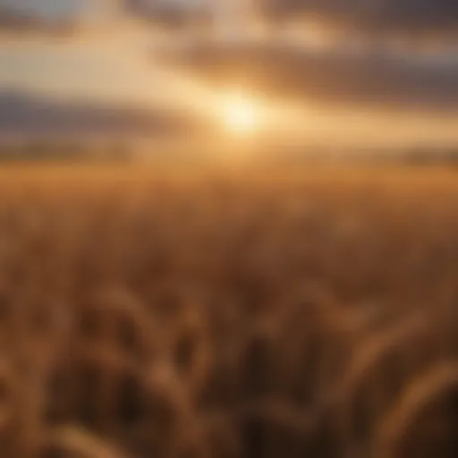 Golden wheat field at sunrise