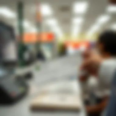 Check Cashing Service A close-up of a check being processed at a check-cashing service