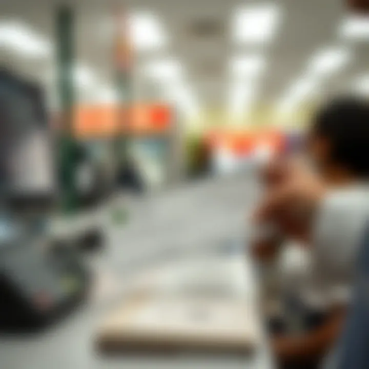 Check Cashing Service A close-up of a check being processed at a check-cashing service
